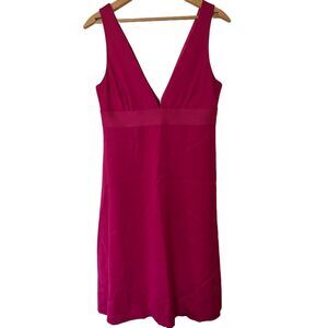 J. Crew Women's Size 8 Pink Knee Length Sheath Dress 100% Wool Sleeveless V-Neck